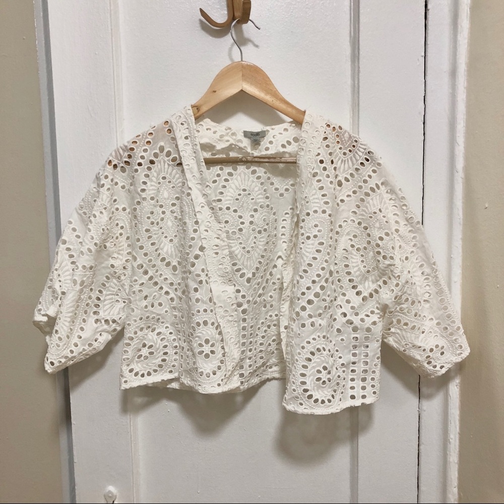 White Lace Eyelet Kimono style Cardigan from URBN